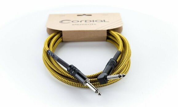 Câble pour instrument Cordial EI 1,5 PR-TWEED-YE Jaune 1,5 m Droit - Angle - 6