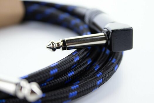 Câble pour instrument Cordial EI 3 PR-TWEED-BL Bleu 3 m Droit - Angle - 3