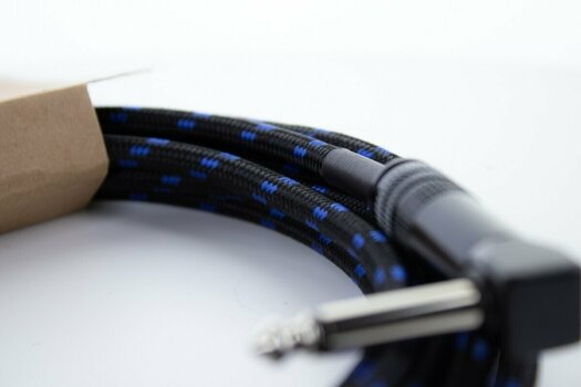 Nástrojový kábel Cordial EI 3 PR-TWEED-BL Modrá 3 m Rovný - Zalomený - 5