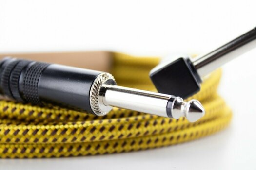 Kabel instrumentalny Cordial EI 3 PR-TWEED-YE Żółty 3 m Prosty - Kątowy - 4