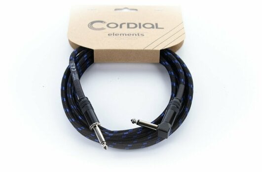 Instrument kabel Cordial EI 5 PR-TWEED-BL Blå 5 m Lige - Vinklet - 6