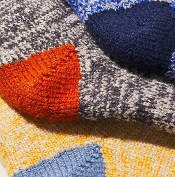 Fahrradsocken Sealskinz Thwaite Bamboo Mid Length Twisted Sock Orange/Blue/Cream S/M Fahrradsocken - 3