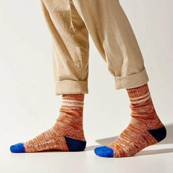 Cycling Socks Sealskinz Thwaite Bamboo Mid Length Twisted Sock Orange/Blue/Cream L/XL Cycling Socks - 2