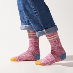 Șosete ciclism Sealskinz Thwaite Bamboo Mid Length Women's Twisted Sock Pink/Green/Blue/Cream L/XL Șosete ciclism - 1