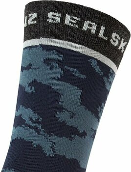 Cycling Socks Sealskinz Reepham Mid Length Jacquard Active Sock Navy/Grey/Cream S/M Cycling Socks - 4