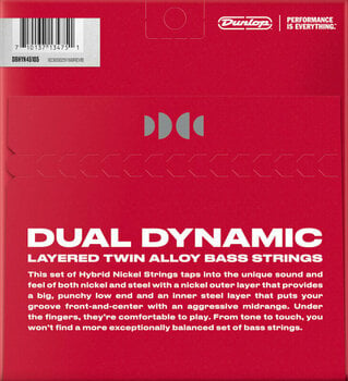 Cuerdas de bajo Dunlop DBHYN45105 String Lab Hybrid Nickel - 2