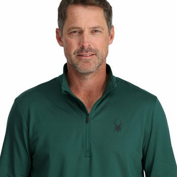 T-shirt/casaco com capuz para esqui Spyder Mens Prospect 1/2 Zip Cyprus Green XL Ponte - 3