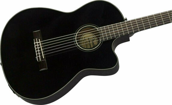Elektro-klasszikus gitár Fender CN-140SCE Black with Case - 3