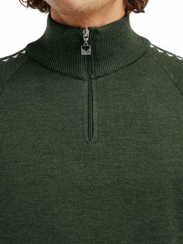 T-shirt/casaco com capuz para esqui Dale of Norway Geilo Mens Sweater Dark Green/Off White XL Ponte - 2