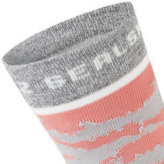 Șosete ciclism Sealskinz Reepham Mid Length Women's Jacquard Active Sock Pink/Light Grey Marl/Cream - 4