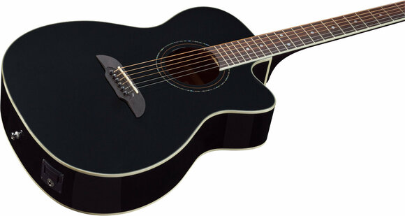 Jumbo elektro-akoestische gitaar Framus FF 14 S BK CE Black High Polish - 2