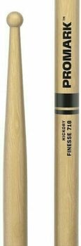 Baguettes Pro Mark TX718W Finesse 718 Hickory Small Round Wood Tip Baguettes - 2