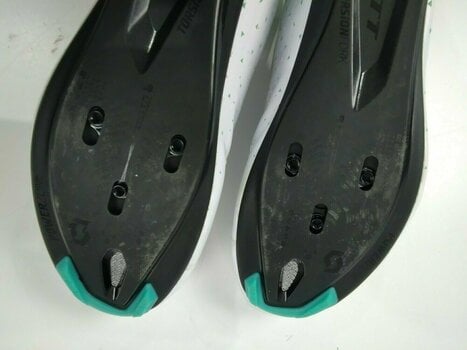 Chaussures de cyclisme pour femmes Scott Road Comp BOA Women's Gloss White/Turquoise Blue Chaussures de cyclisme pour femmes (Déjà utilisé) - 2