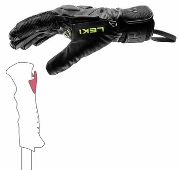 Ski Gloves Leki WCR Venom Speed 3D Black/Ice Lemon 7 Ski Gloves - 4
