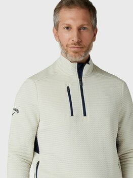 Hoodie/Sweater Callaway Midweight Textured 1/4 Zip Mens Fleece Oatmeal XL - 3