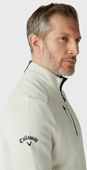 Hoodie/Sweater Callaway Midweight Textured 1/4 Zip Mens Fleece Oatmeal XL - 4
