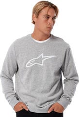 Sweatshirt Alpinestars Ageless Crew Fleece Grey Heather/White S Sweatshirt - 1