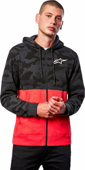 Sweatshirt Alpinestars Camo Block Hood Charcoal Heather/Warm Red M Sweatshirt - 2