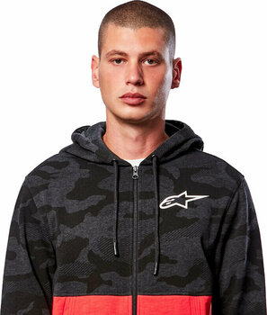 Sweatshirt Alpinestars Camo Block Hood Charcoal Heather/Warm Red 2XL Sweatshirt - 5