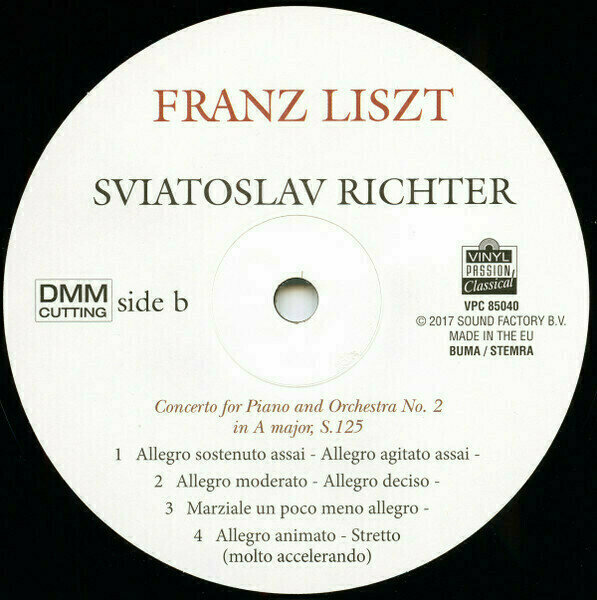 Klavierkonzert　LP)　Klavierkonzert　F.　Es-Dur　Nr.　Liszt　(Vinyl　Nr.　A-Dur