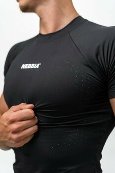 Фитнес тениска Nebbia Workout Compression T-Shirt Performance Black 2XL Фитнес тениска - 3