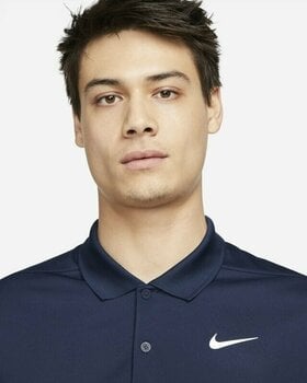 Polo Shirt Nike Dri-Fit Victory Solid Mens Long Sleeve Polo College Navy/White M - 3