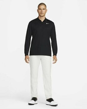 Polo Shirt Nike Dri-Fit Victory Solid Mens Long Sleeve Polo Black/White M - 4
