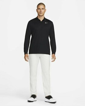 Camisa pólo Nike Dri-Fit Victory Solid Mens Long Sleeve Polo Black/White 2XL - 4