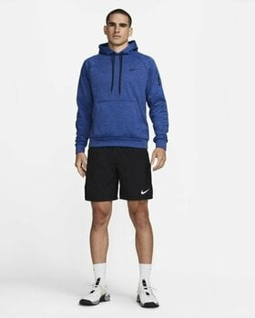 Fitness Sweatshirt Nike Therma-FIT Hooded Mens Pullover Blue Void/ Game Royal/Heather/Black M Fitness Sweatshirt - 13