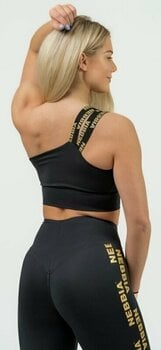 Fitness Underwear Nebbia High Support Sports Bra INTENSE Asymmetric Black/Gold XS Fitness Underwear - 2