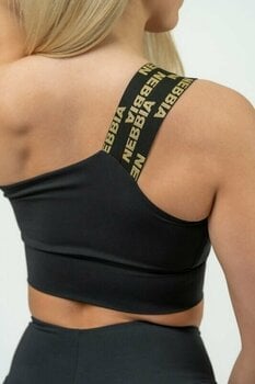 Fitness Underwear Nebbia High Support Sports Bra INTENSE Asymmetric Black/Gold XS Fitness Underwear - 3