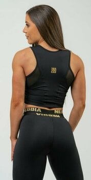 Фитнес тениска Nebbia Compression Push-Up Top INTENSE Mesh Black/Gold XS Фитнес тениска - 2