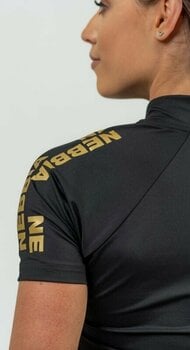 Fitness póló Nebbia Compression Zipper Shirt INTENSE Ultimate Black/Gold XS Fitness póló - 4