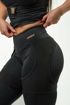 Фитнес панталон Nebbia High Waist Leggings INTENSE Mesh Black/Gold L Фитнес панталон - 2