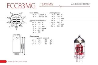 Vacuum Tube JJ Electronic ECC83 MG/12AX7 GP Vacuum Tube - 1
