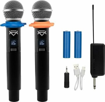 Ručný bezdrôtový systém, handheld Veles-X Dual Wireless Handheld Microphone Party Karaoke System with Receiver 195 - 211 MHz - 2