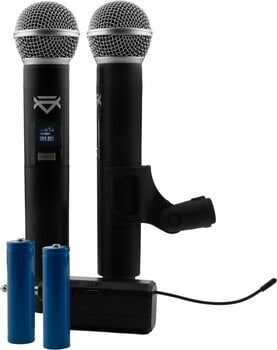 Système sans fil avec micro main Veles-X Dual Wireless Handheld Microphone Party Karaoke System with Receiver 195 - 211 MHz - 3