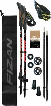 Nordic Walking Poles Fizan NW Revolution PRO+B Black-Red 58 - 130 cm - 2