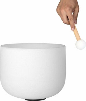Percussion for music therapy Sela 8" Crystal Singing Bowl Frosted 440 Hz F incl. 1 Wood Mallet - 6