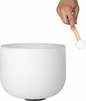 Percussion for music therapy Sela 8" Crystal Singing Bowl Frosted 432 Hz B incl. 1 Wood Mallet - 6
