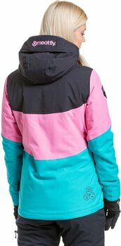 Ски яке Meatfly Kirsten Womens SNB and Ski Jacket Hot Pink/Turquoise S Ски яке - 3