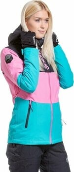 Ски яке Meatfly Kirsten Womens SNB and Ski Jacket Hot Pink/Turquoise S Ски яке - 4