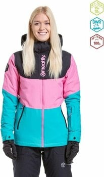 Lyžařská bunda Meatfly Kirsten Womens SNB and Ski Jacket Hot Pink/Turquoise M - 2