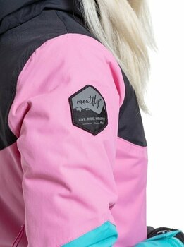 Lyžařská bunda Meatfly Kirsten Womens SNB and Ski Jacket Hot Pink/Turquoise L - 9