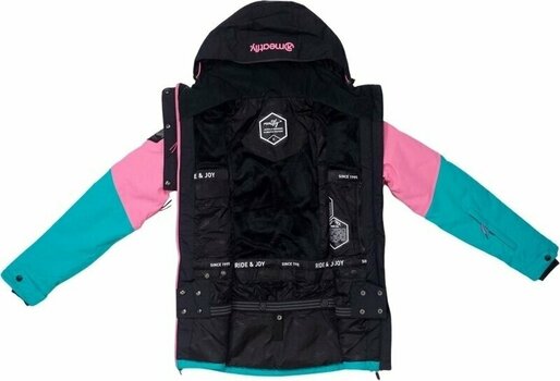 Lyžařská bunda Meatfly Kirsten Womens SNB and Ski Jacket Hot Pink/Turquoise L - 15