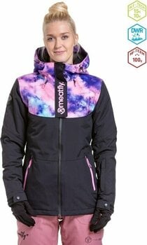 Skijakke Meatfly Kirsten Womens SNB and Ski Jacket Peach Aquarel/Black S - 2