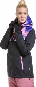 Skijakke Meatfly Kirsten Womens SNB and Ski Jacket Peach Aquarel/Black S - 4