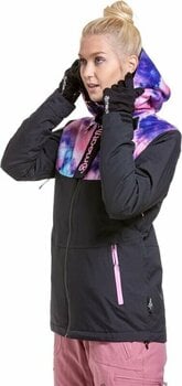 Ski Jacket Meatfly Kirsten Womens SNB and Ski Jacket Peach Aquarel/Black S - 5