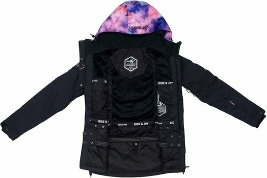 Ski Jacket Meatfly Kirsten Womens SNB and Ski Jacket Peach Aquarel/Black S - 13