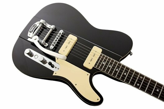 E-Gitarre Reverend Guitars Greg Koch Gristlemaster P90 Midnight Black - 4